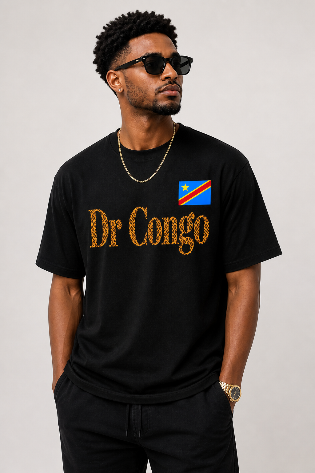 DR Congo Leopard print T-shirt