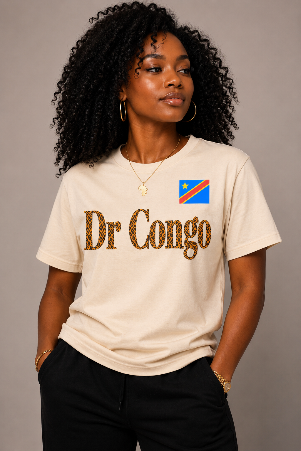 DR Congo Leopard print T-shirt