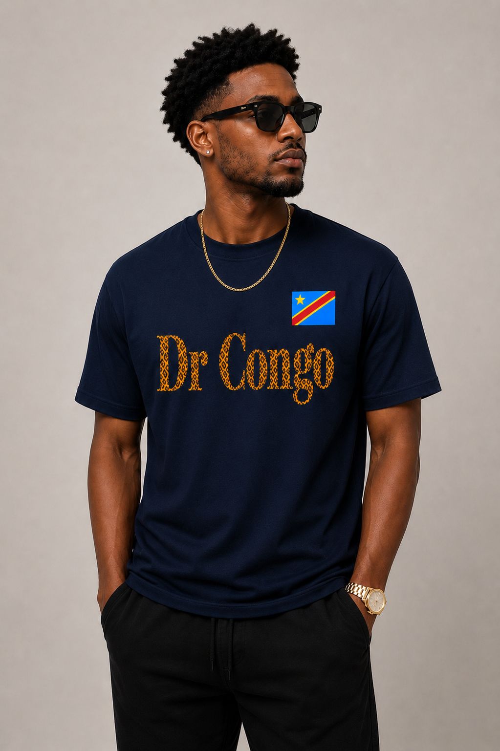 DR Congo Leopard print T-shirt
